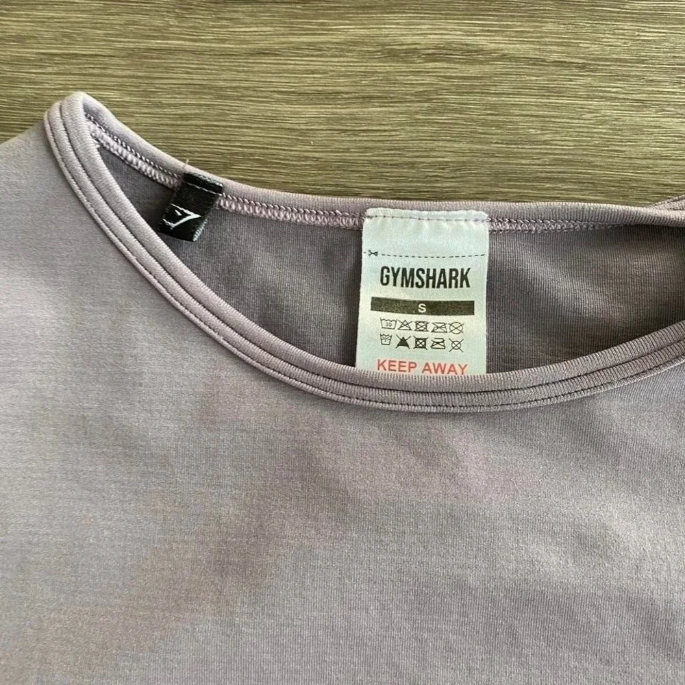 Gymshark Everyday Seamless Purple Long Sleeve Crop Top Women's Size Small Gym - Picture 3 of 7